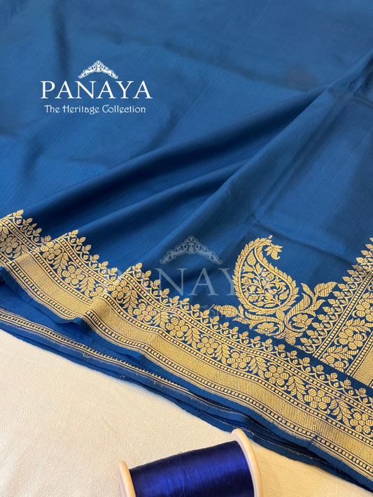 Saree Katan Silk Plain Saree with Banarasi Aanchal, Border & Nice Konia