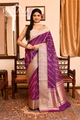 Saree Kora cotton Silk with Banrasi Aanchal & Border with Meenedar Aada Design