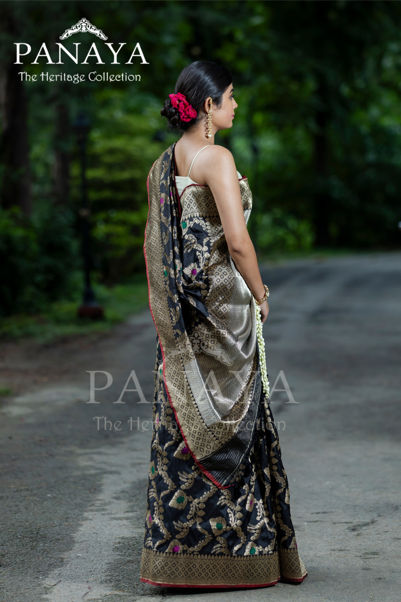 Handloom Katan Silk With Zaal Design Meenakari Work Banarsi Anchal And Border