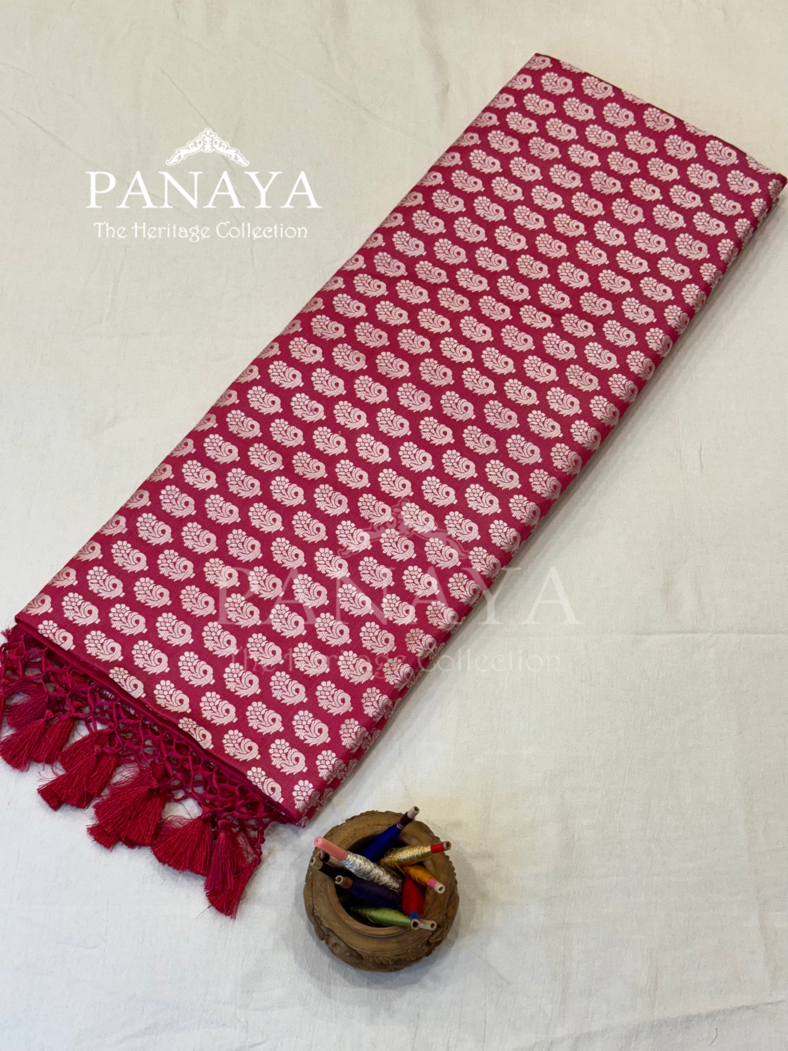 Saree Katan Silk Banarasi Aanchal Border with Resham silk Booti