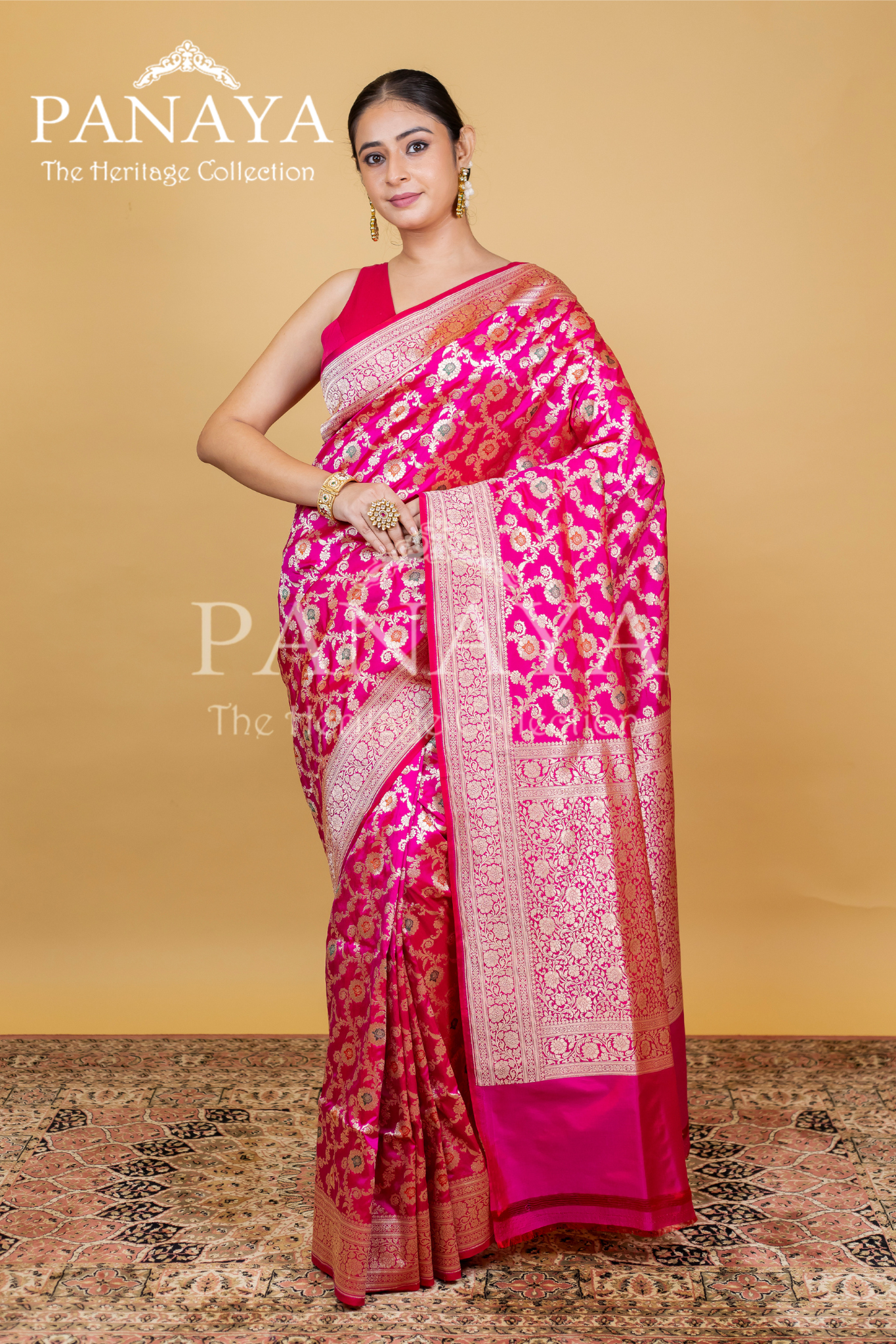 Zaal Work With Meenakari Pattern
