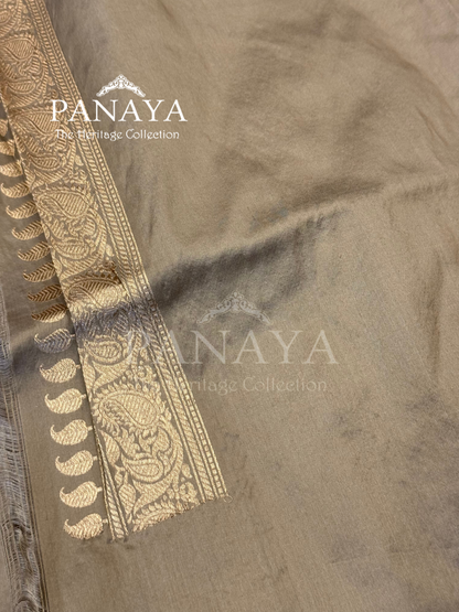 Saree Katan Silk with banarasi aanchal & Border with meenedar Boota Design