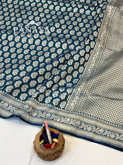 Saree Katan Silk Banarasi Aanchal Border with Resham silk Booti
