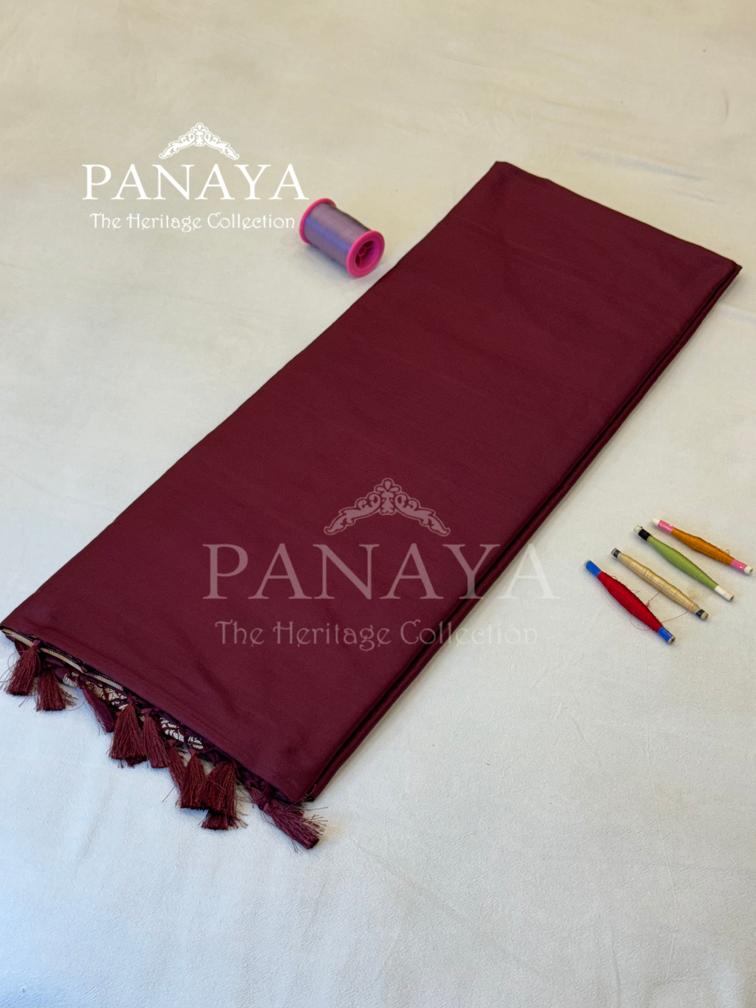 Saree Katan Silk Plain Saree with Banarasi Aanchal, Border
