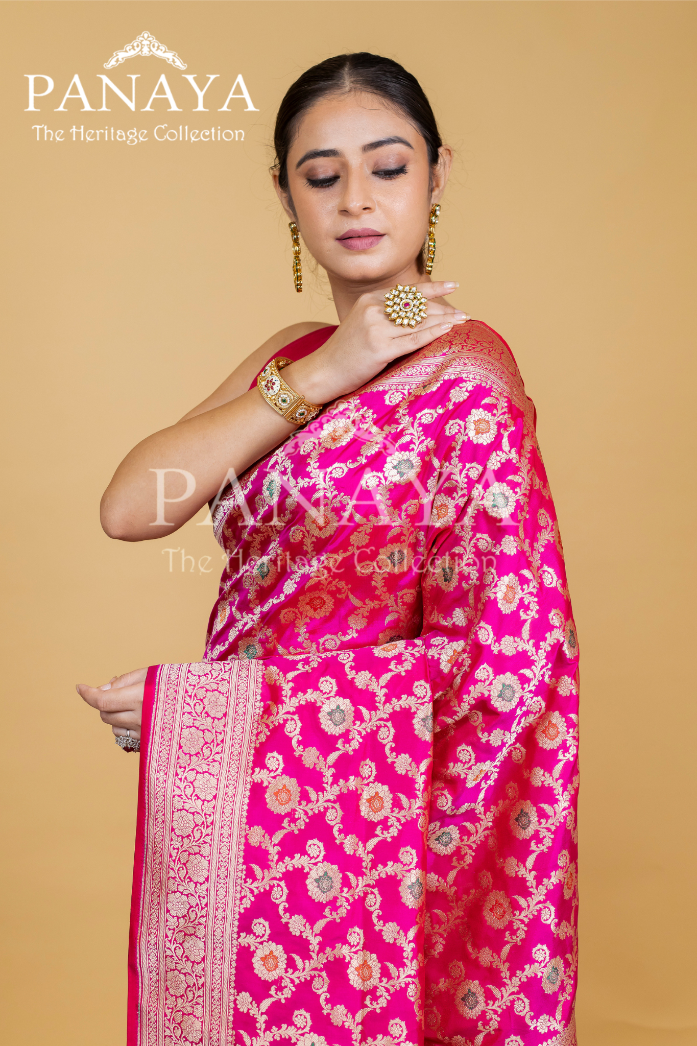 Zaal Work With Meenakari Pattern