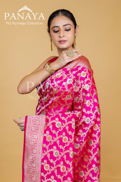 Zaal Work With Meenakari Pattern