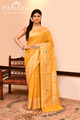 Saree Kora Cotton Silk With Banarasi aanchal & Border with Meenedar Booti