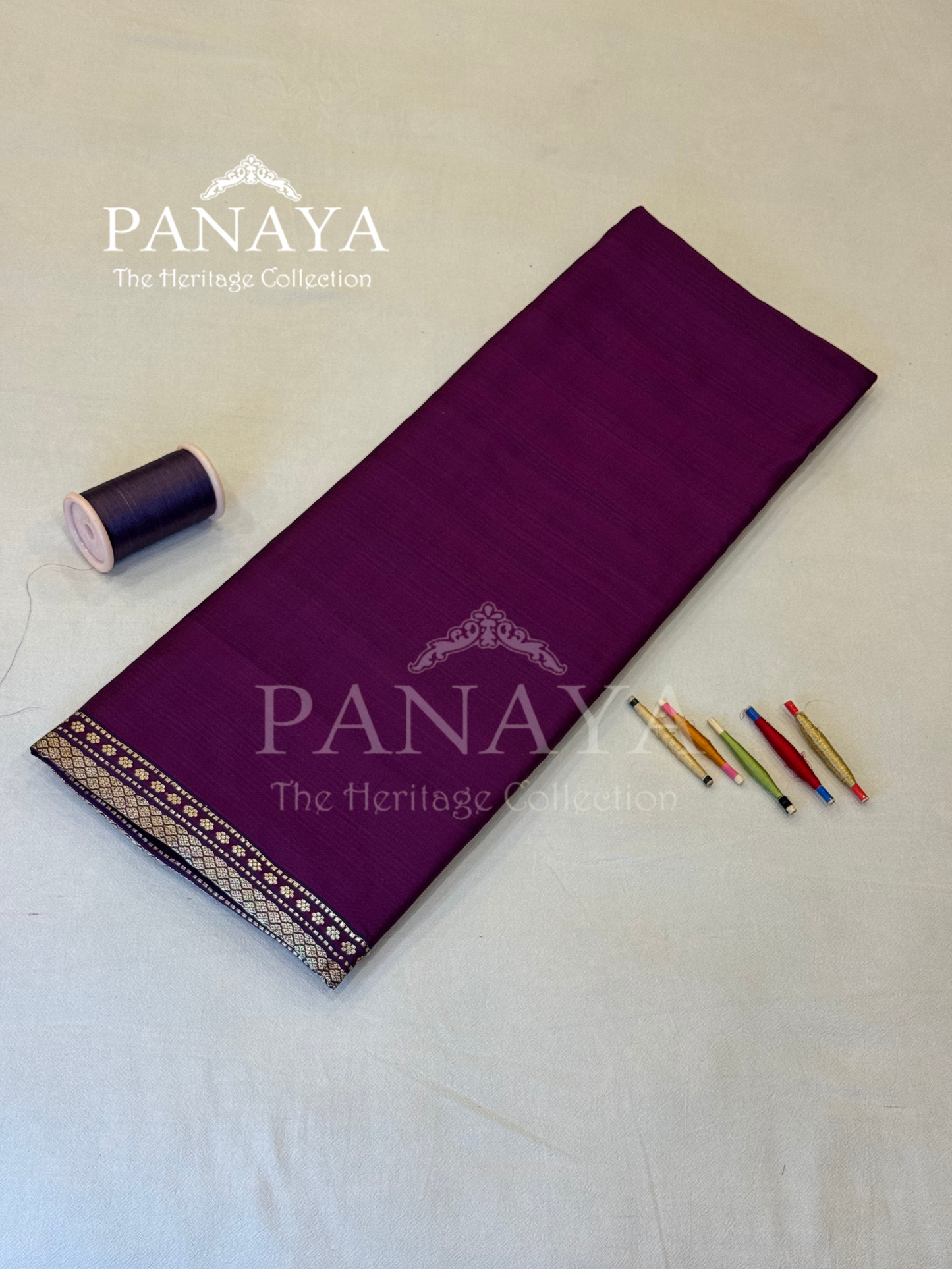 Saree Katan Silk Plain Saree with Banarasi Aanchal, Border & Nice Konia