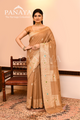 Saree Kora Cotton Silk With Banarasi aanchal & Border with Meenedar Booti