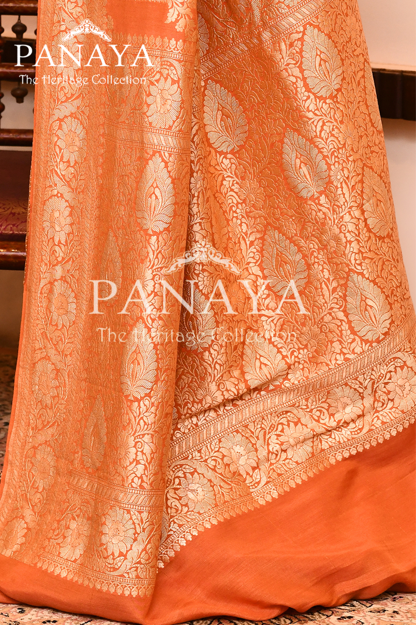 Saree Munga Silk Semi Handloom with Jaal Design with Banarasi aanchal & Border