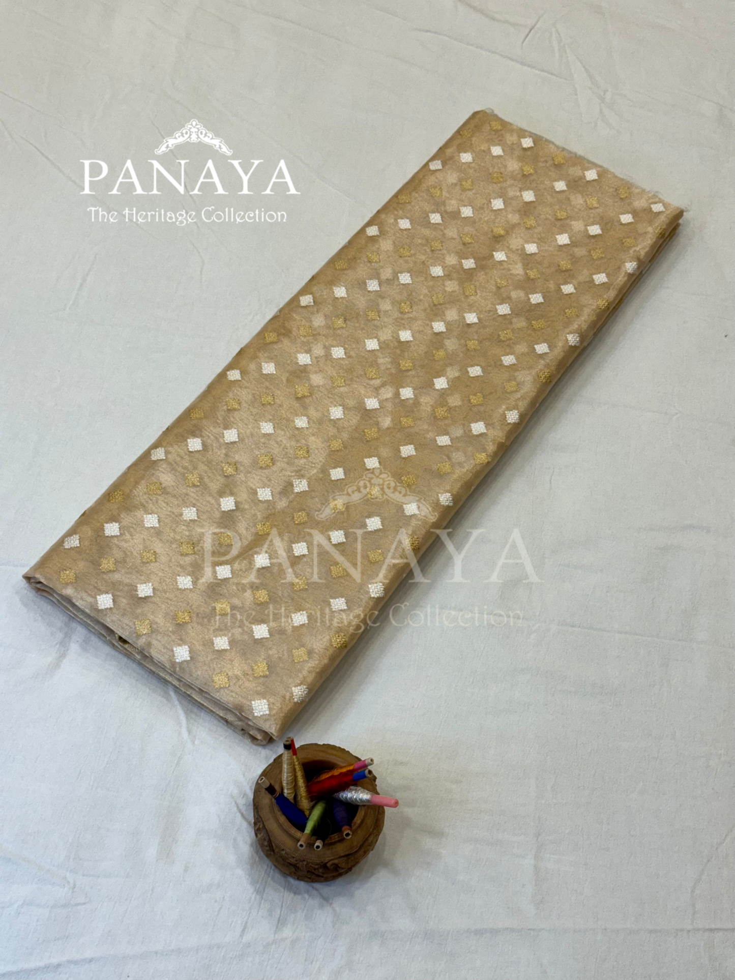 Saree  Tisshue Silk Saree with Banarsi Aanchal Border with gold & Silver  booti design
