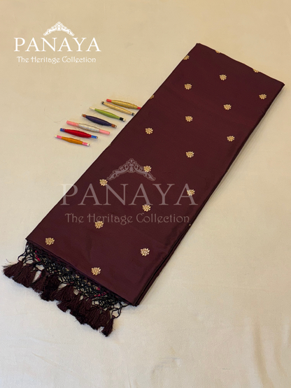 Saree Premium Handloom katan silk  with darbar anchal and zari gold border design
