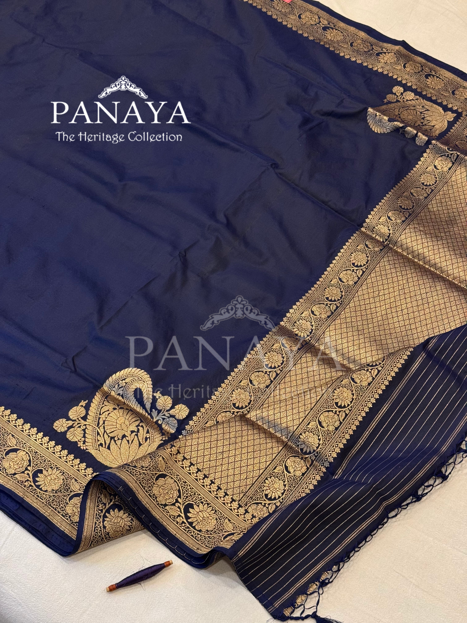 Saree Katan Silk Plain Saree with Banarasi Aanchal, Border & Nice Konia