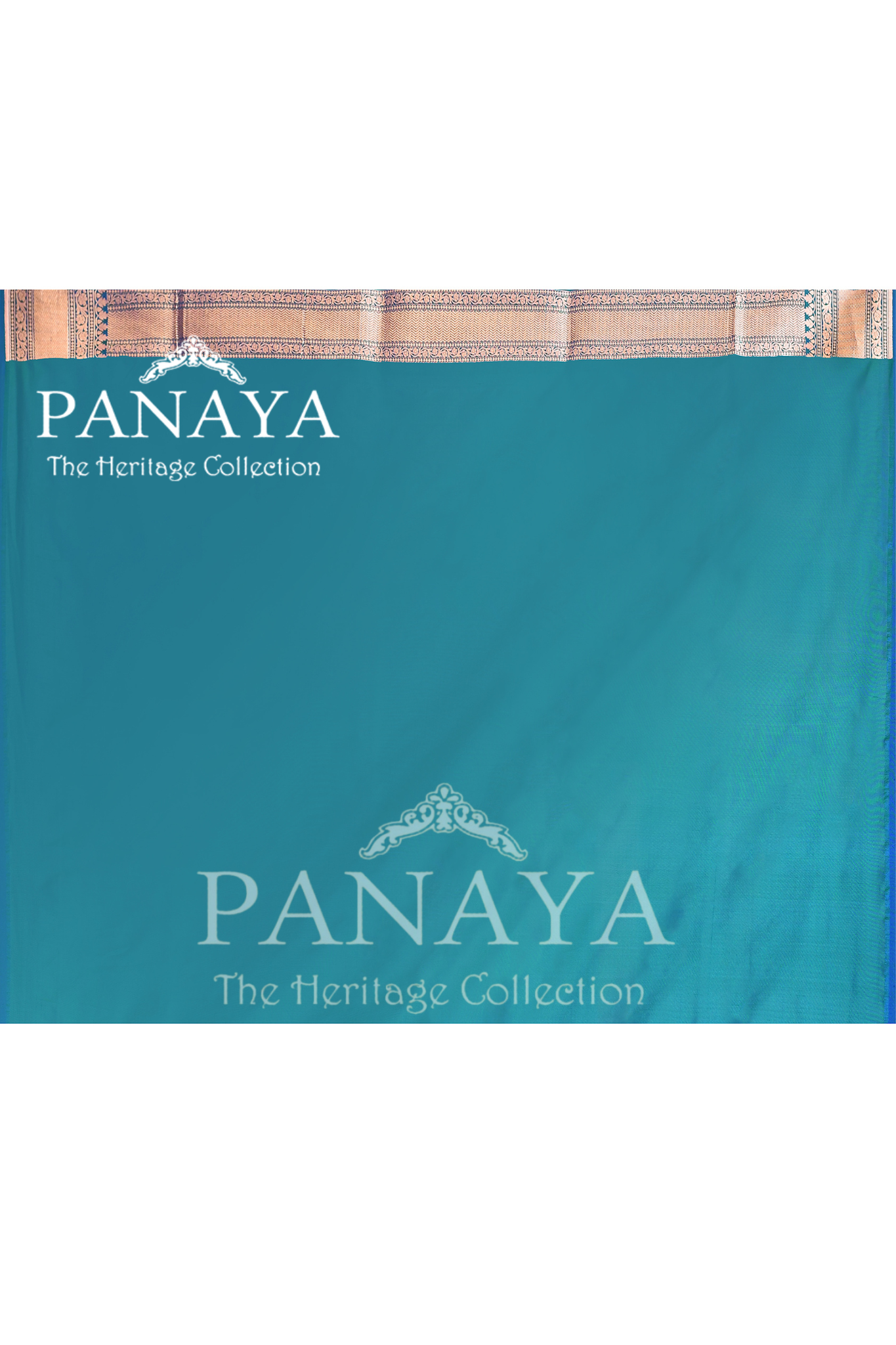 Saree Katan Silk Semi Handwoven with Banrasi Aanchal & Border with Gold & Silver Meenedar Jaal Design