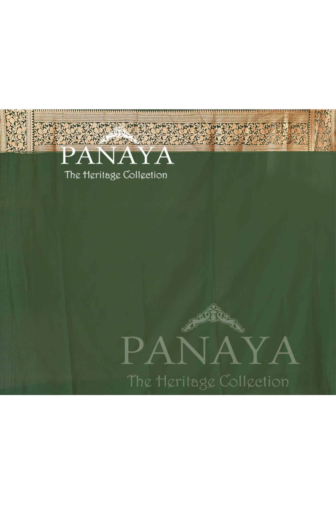 Saree Katan Silk Handwoven with Banrasi Aanchal & Border with Gold & Silver Meenedar Jaal Design