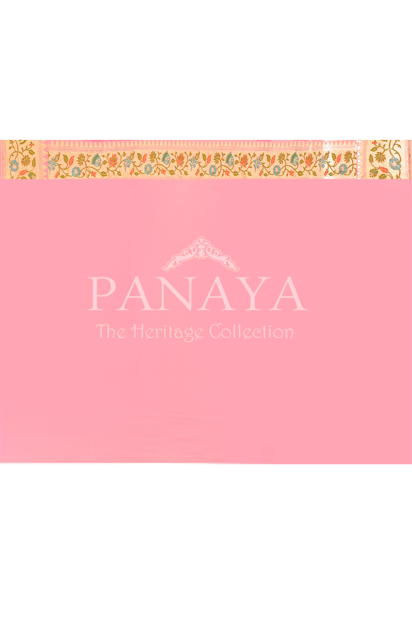 Saree Georgette Khaddi Jaal Design with Banarasi aanchal & Border with Meena Work