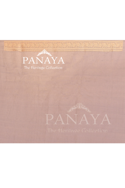 Saree Kora Cotton Silk With Banarasi aanchal & Border with Meenedar Booti