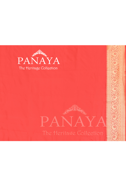 Saree Katan Silk with Contrast Banarasi Aanchal & Border with Gold Zari Boota Design