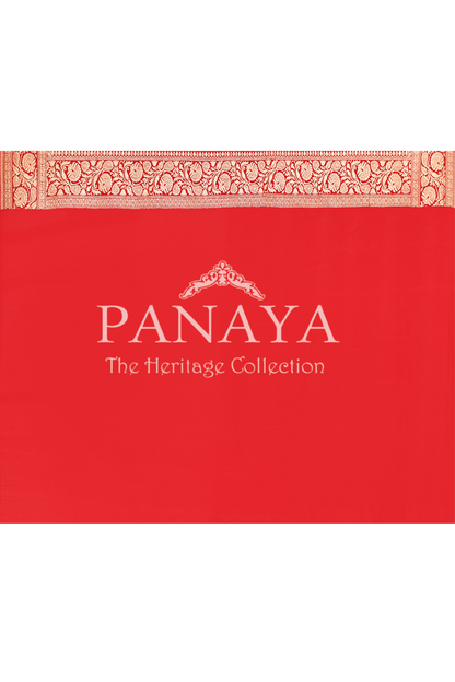 Saree Munga Silk Semi Handloom with Jaal Design with Banarasi aanchal & Border