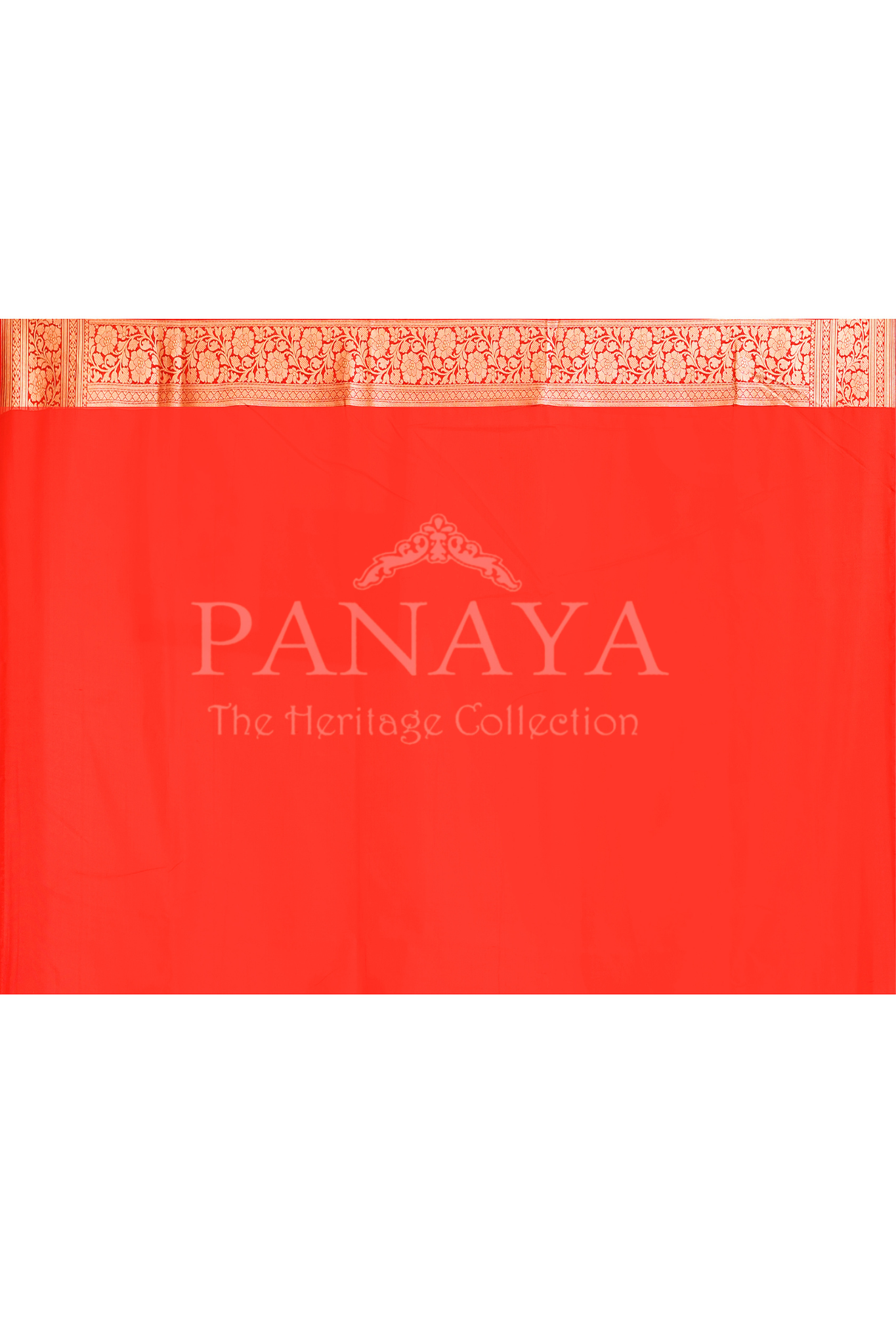Saree Katan Silk Semi Handwoven with Banrasi Aanchal & Border with Gold & Silver Meenedar Jaal Design