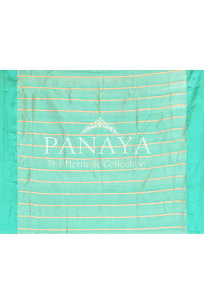 Saree Katan Silk with Contrast Banarasi Aanchal & Border with Gold Zari Boota Design