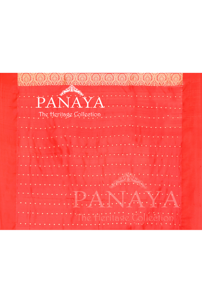 Saree Katan Silk with Contrast Banarasi Aanchal & Border with Gold Zari meenedar  Boota Design