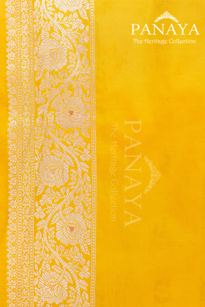 Katan Silk Zaal Design With Meenakari Work Banarasi Anchal Border Work