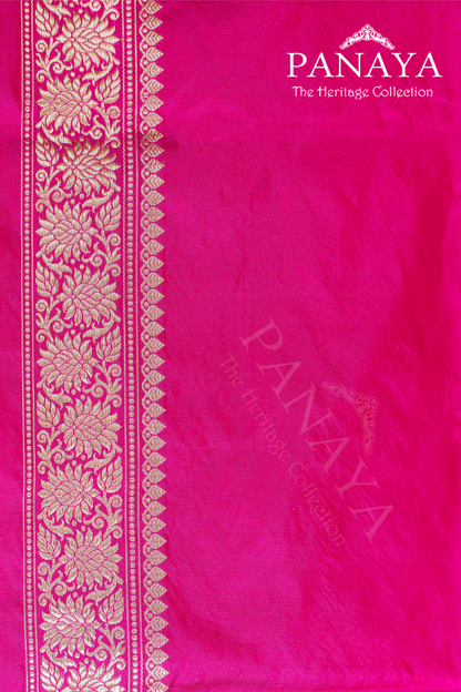 Handloom, katan silk with kadwa buti, kari gold work anchal with zaal lace