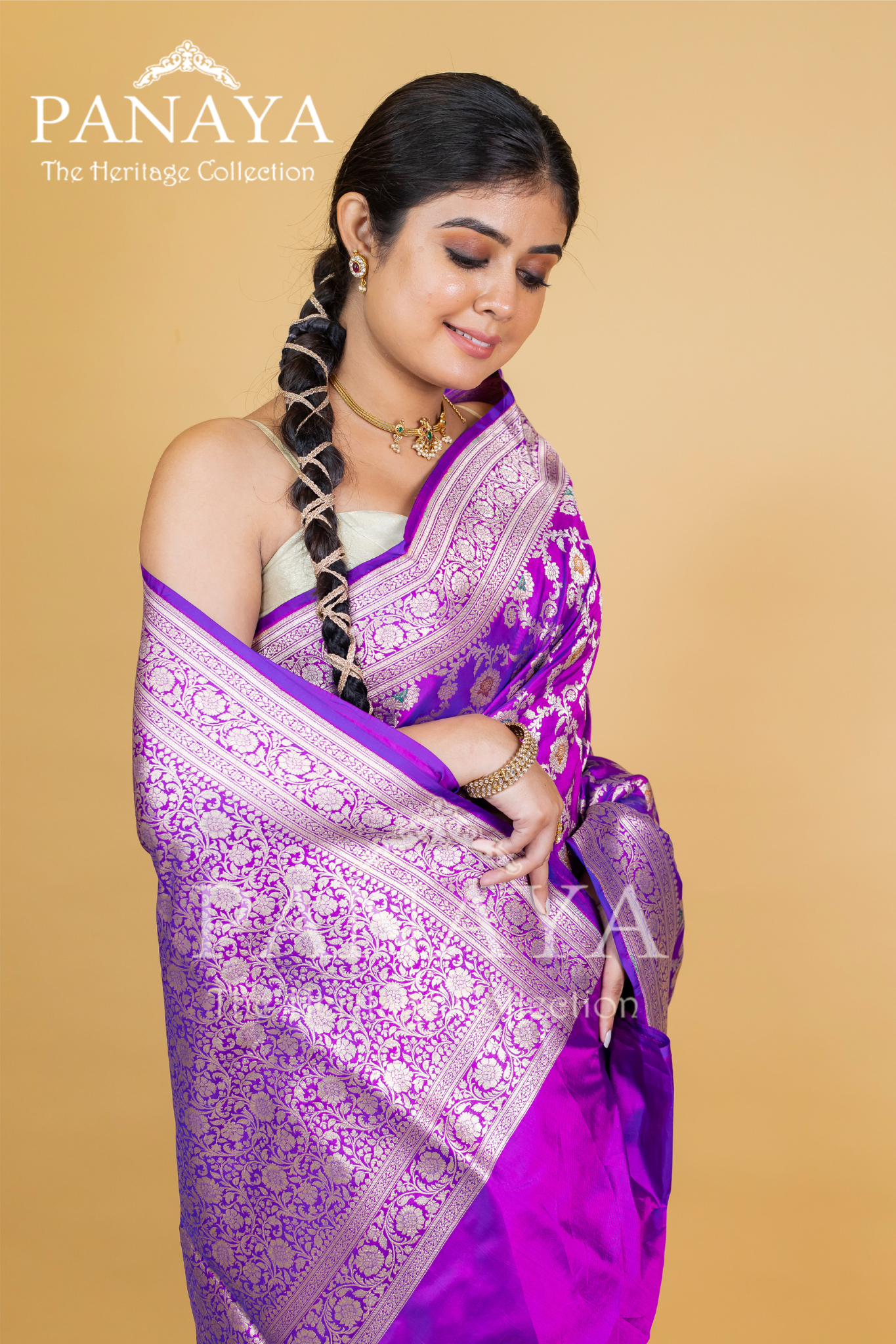 Katan Silk Zaal Design Meenakari Work