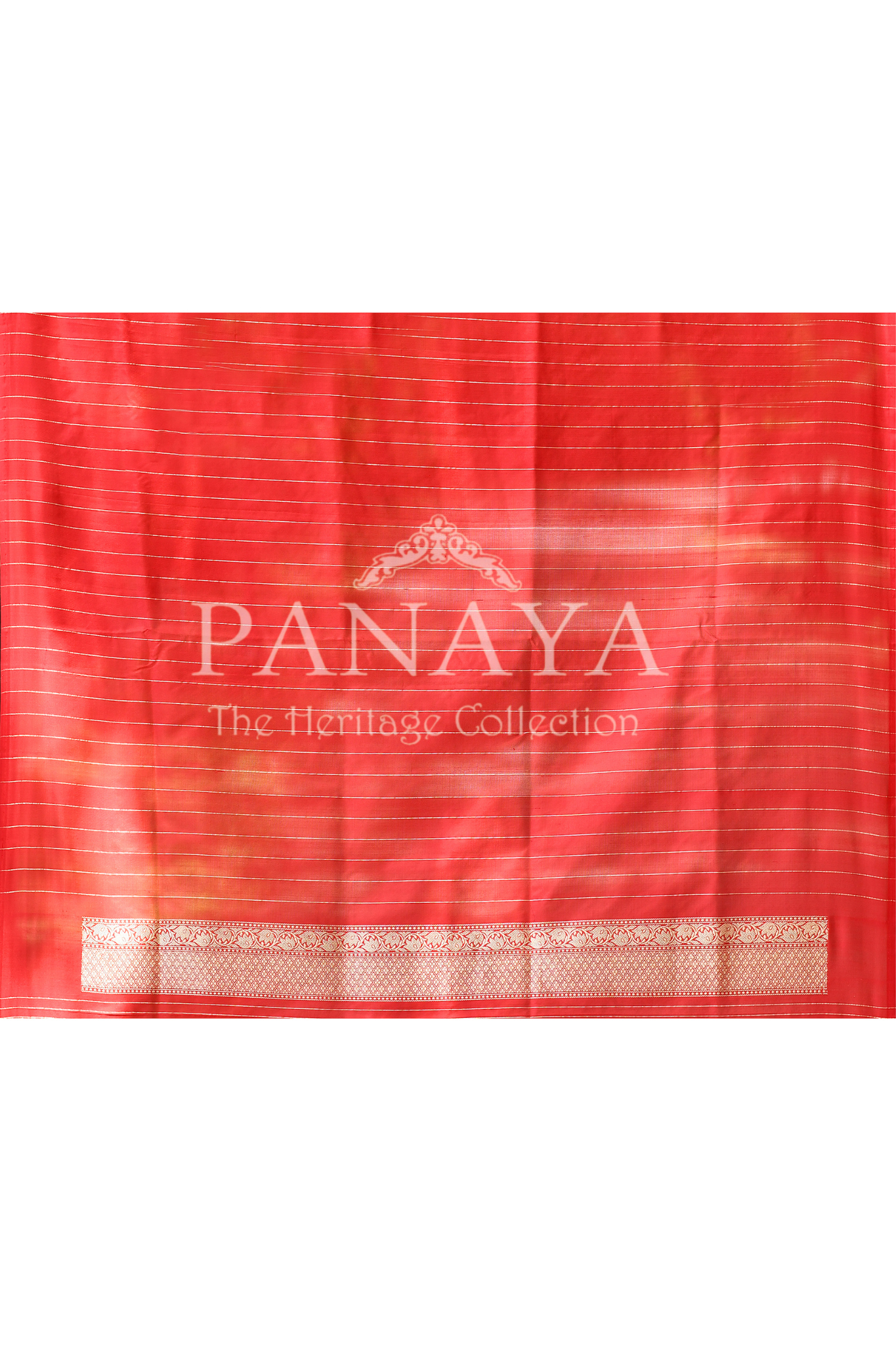 Saree Katan Silk Handwoven with Banrasi Aanchal & Border with Gold & Silver Meenedar Jaal Design