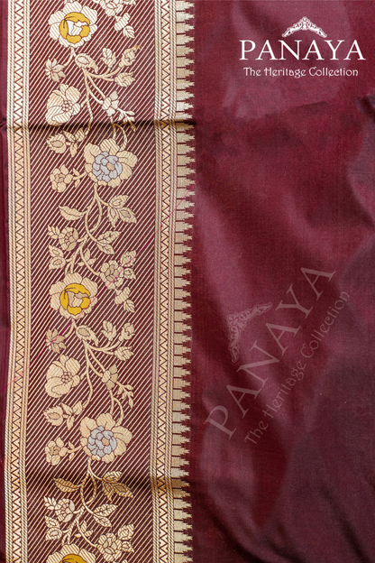 Katan Silk Zaal Design Meenakari Work With Banarasi Anchal Border Design