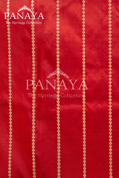 Katan Silk Rangkat With Red Border Banarasi Anchal Border