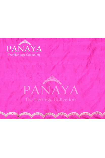 Saree Katan Silk Handwoven  with Meenedar Booti with Gold Zari with Banarasi Aanchal & Border