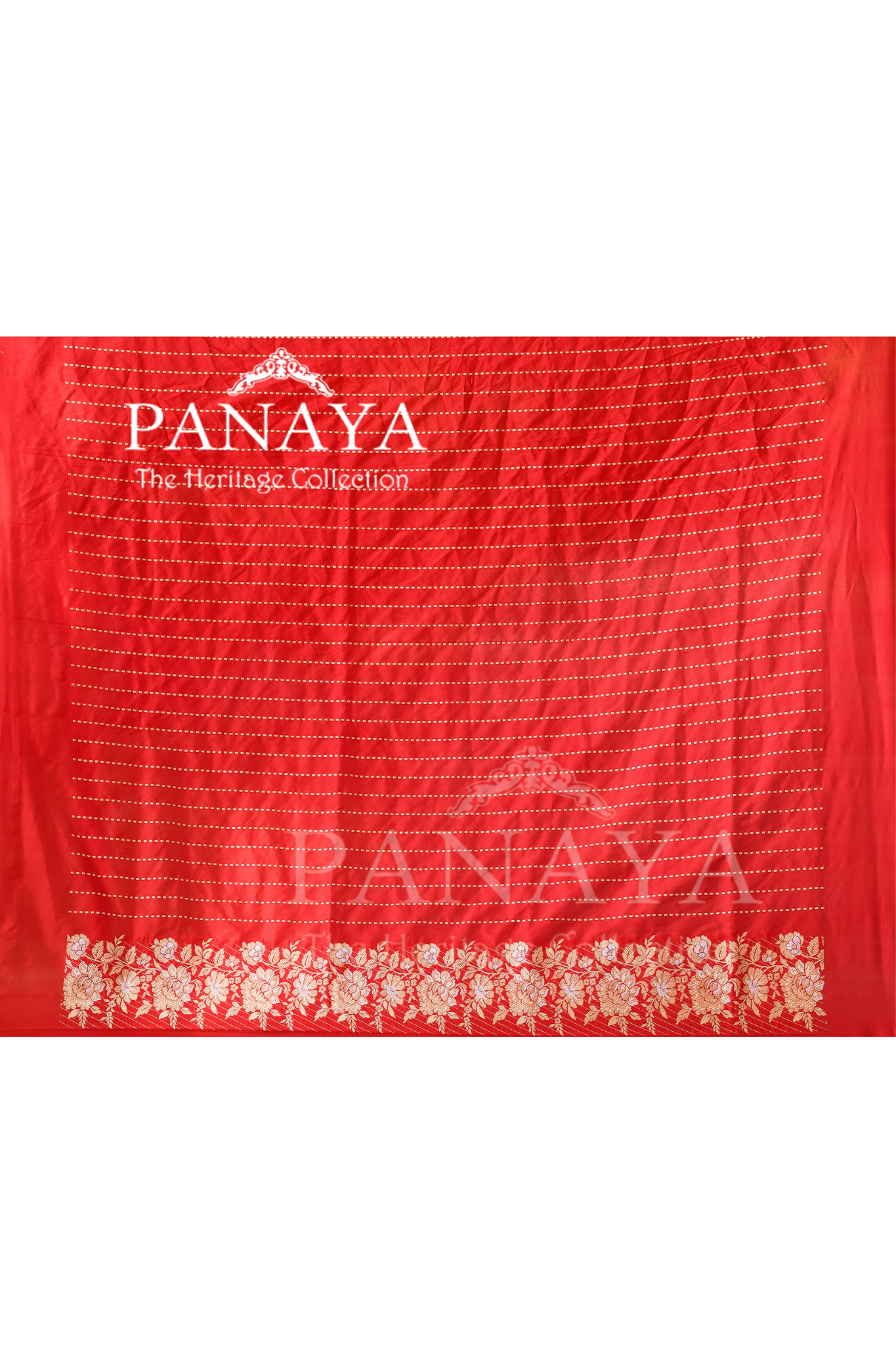 Saree Katan Silk Handwoven with Banrasi Aanchal & Border with Gold & Silver Booti