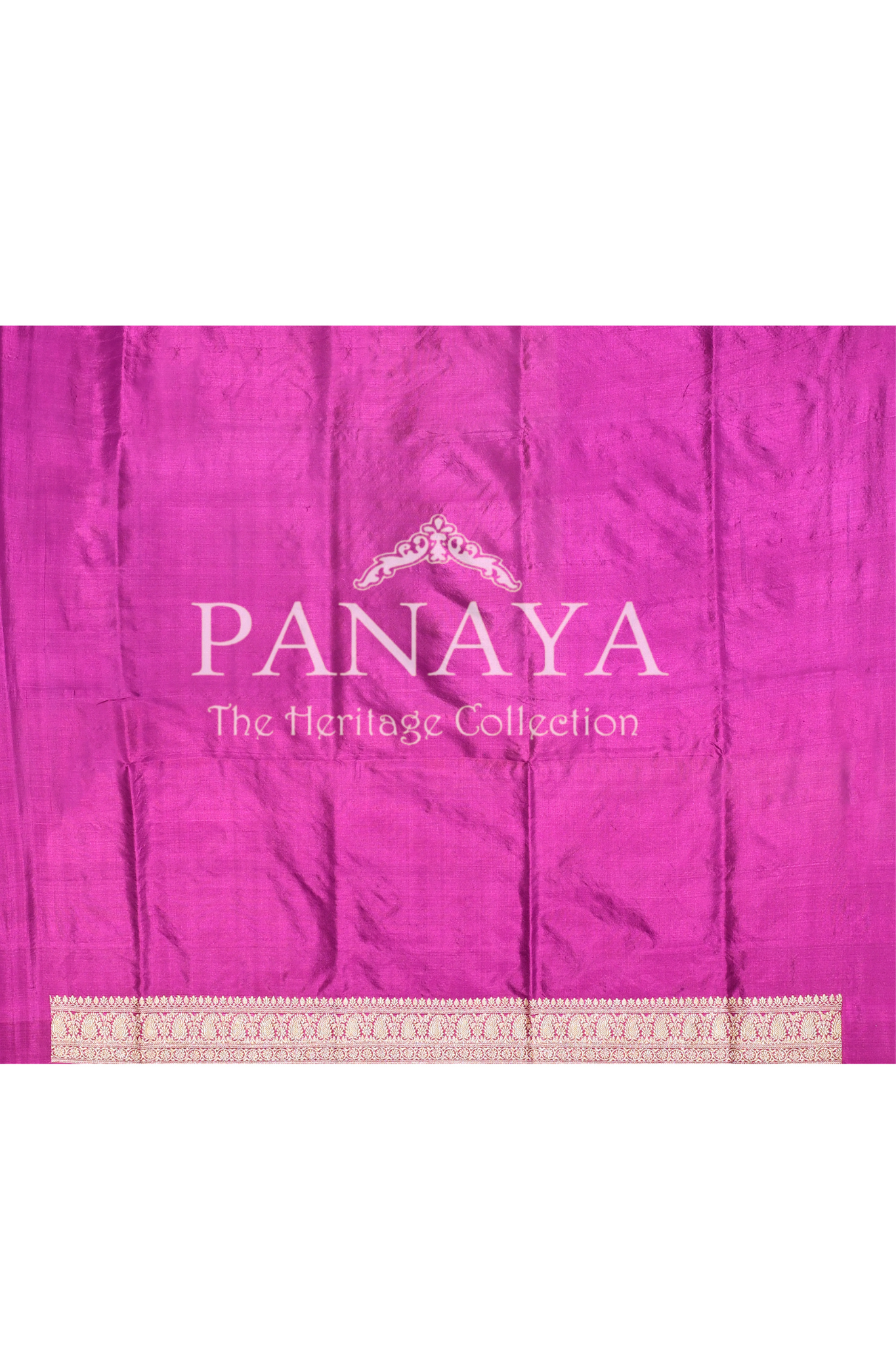 Saree Katan Silk Handwoven with Banrasi Aanchal & Border with Gold & Silver Booti