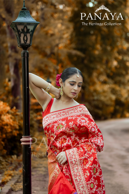 Katan Silk Sikargah Design Zaal With Meenakari Work