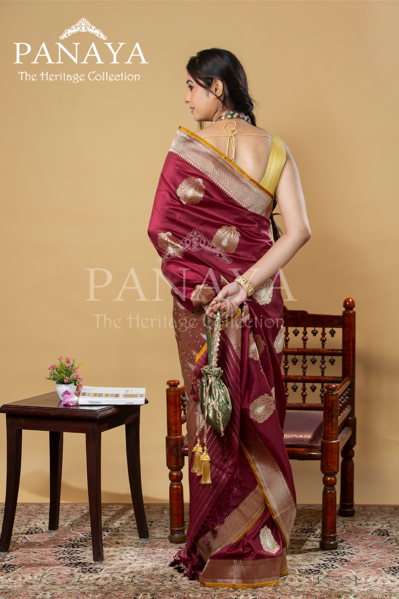 Katan Silk With Royal Buta With Gold And Silver Zari Work