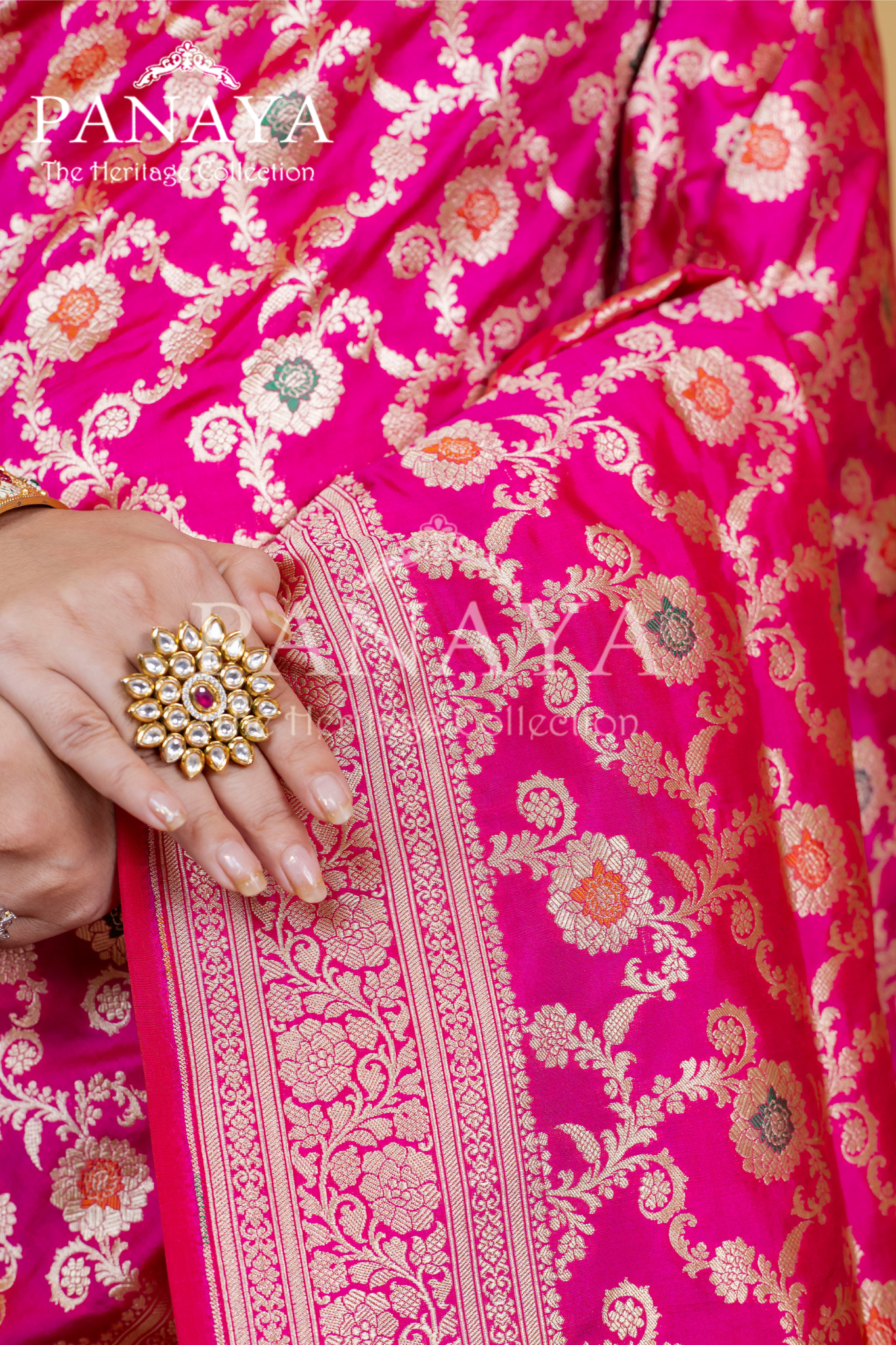 Zaal Work With Meenakari Pattern
