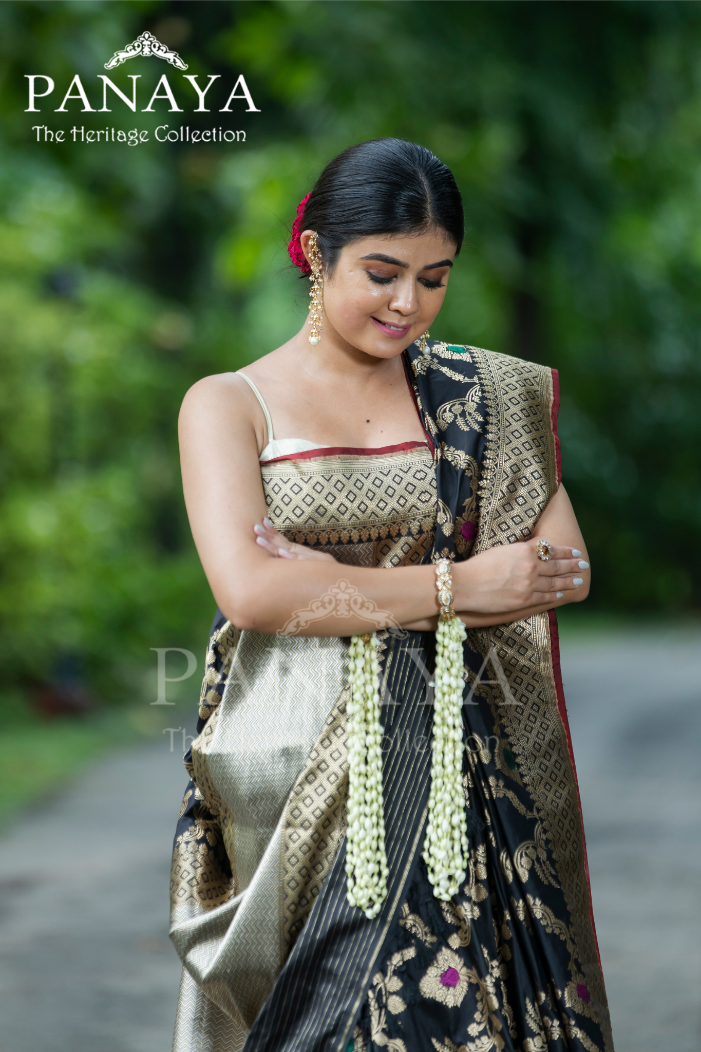 Handloom Katan Silk With Zaal Design Meenakari Work Banarsi Anchal And Border