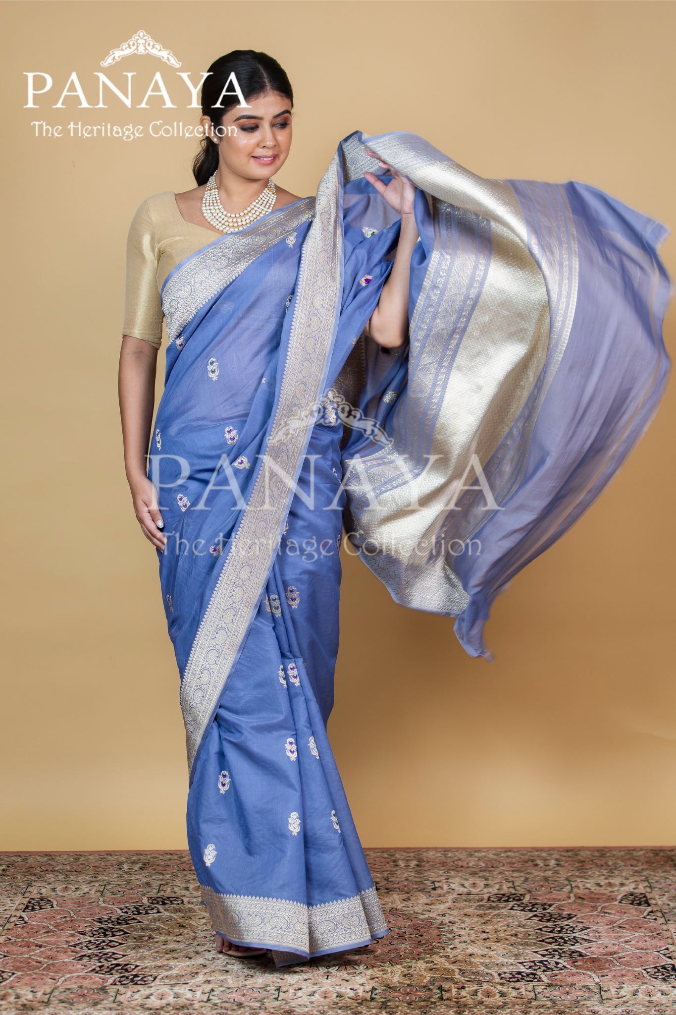 Kora Silk Buti Design With Meenakari Work
