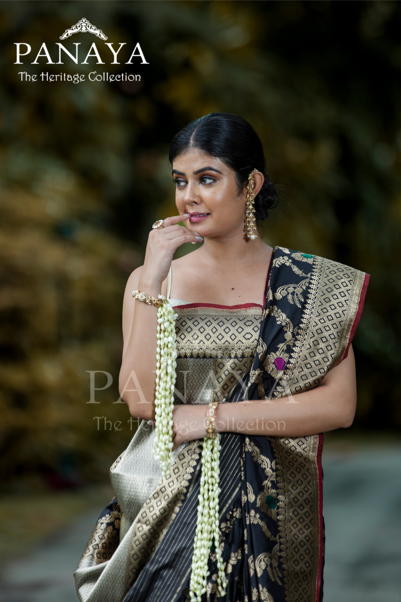 Handloom Katan Silk With Zaal Design Meenakari Work Banarsi Anchal And Border