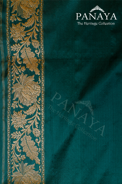Meena Buti Katan Silk Handloom With Banarsi Anchal Zari Work Border
