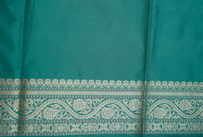Mehdi Green Katan Pure Silk Saree - Panaya 