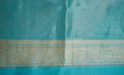 Sky Blue Katan Pure Silk Saree - Panaya 