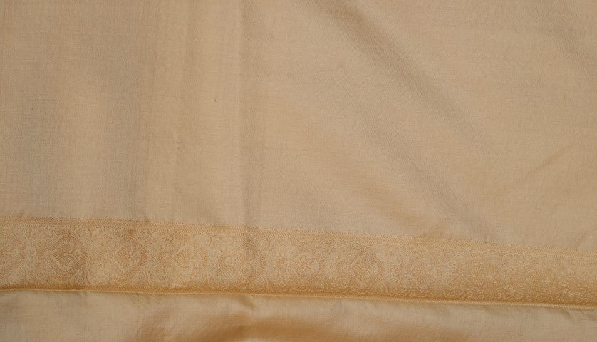 Cream Katan Pure Silk Saree