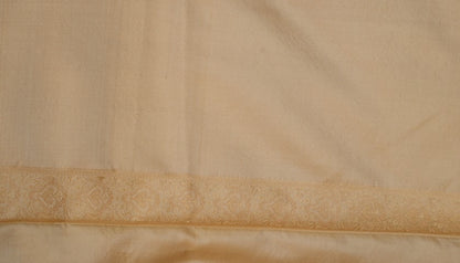 Cream Katan Pure Silk Saree - Panaya 