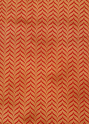 Red Katan Silk Saree — Cut Work Jaal