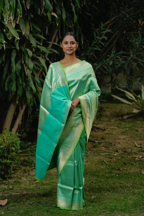 Green Katan Pure Silk Saree