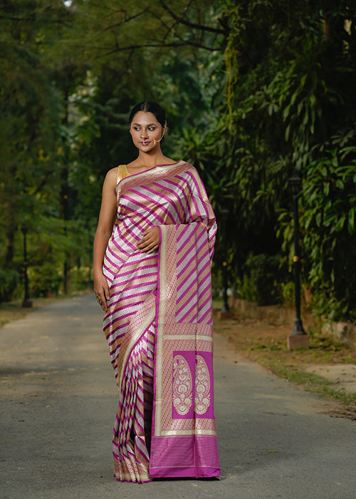 Magenta Katan Silk Saree