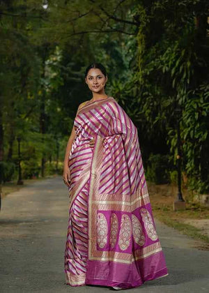 Magenta Katan Silk Saree